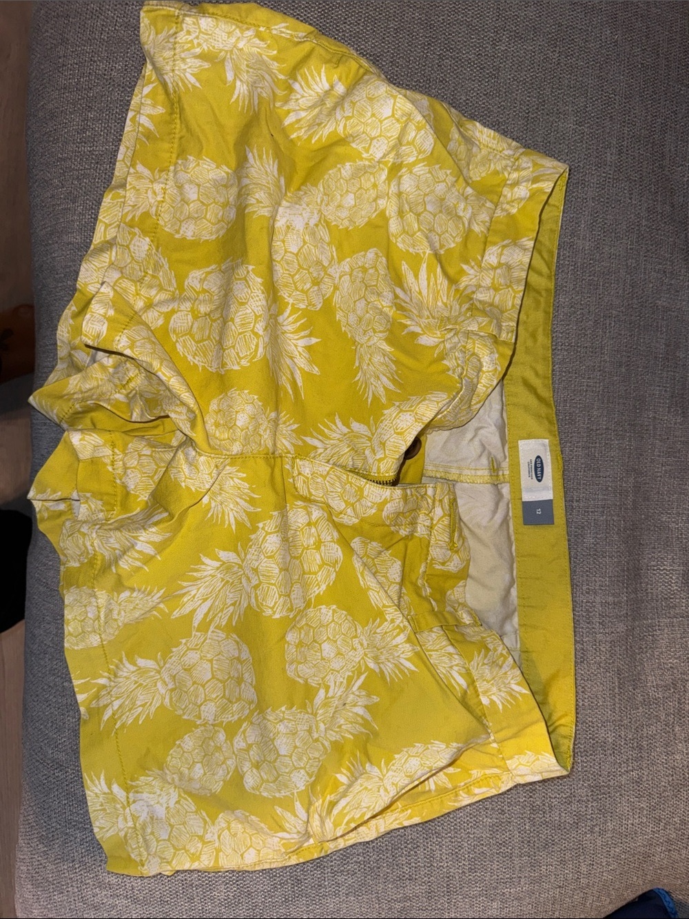 Yellow Pineapple Print Shorts